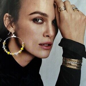 Glass Bead and Opal‎ Yellow Earrings